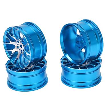Imagem de Ainoli 4 peças de cubo de roda RC, jantes de liga de alumínio, 52 mm para carro Tamiya TT‑01 1/10 RC (Azul)