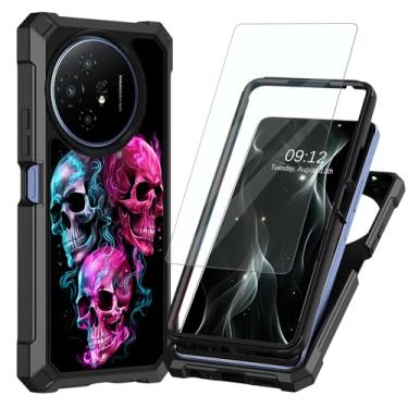 Imagem de BREIDMKFM Capa para celular TCL 50 XL 5G com protetor de tela, proteção de camada dupla de policarbonato rígido TPU macio bumper à prova de choque canto resistente capa protetora para TCL 50XL 5G