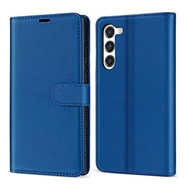 Imagem de Neiye Capa carteira compatível com Samsung Galaxy S23 com bloqueio de RFID, compartimentos para cartão, suporte, fecho magnético, capa de telefone de couro PU para Samsung Galaxy S23 (6,1 polegadas), azul marinho)