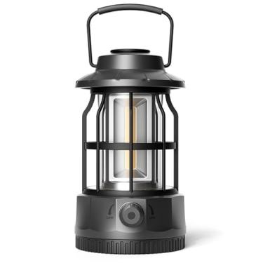 Imagem de Lanterna de Camping LED Regulável à Água- Luz Retrô COB com Alça para Sobrevivência Caminhada Pesca Neve Iluminação Emergência