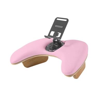 Imagem de KiBcsLic Apoio de braço para manicure com suporte giratório para celular, profissional, confortável, almofada de apoio para as mãos ideal para, Rosa