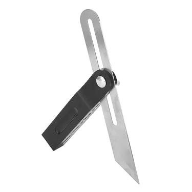 Imagem de Ferramenta de chanfro em T para carpintaria Régua de ângulo chanfrado Premium ABS Aço inoxidável Escala móvel de 360 ​​graus Marcação de construção livre para carpintaria de