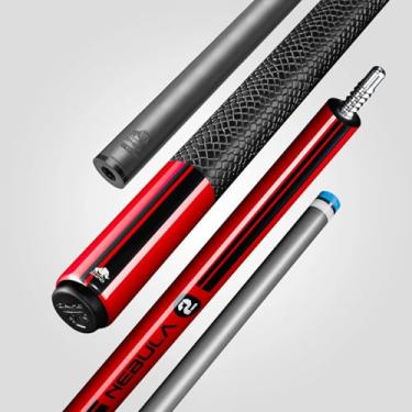 Imagem de RHINO Taça de sinuca Nebula 2 - Eixo de fibra de carbono premium e extremidade composta. Ponta de cristal de tempo, design Pro Taper. Junta 3/8-8, envoltório esportivo. Taça de piscina de baixa