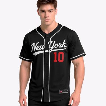 Imagem de Camiseta baseball Oversized OFFY NY 10 Estilo Streetwear Unissex Poliéster.-Unissex