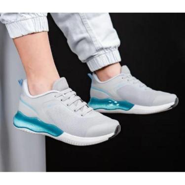 Imagem de Tênis Infantil Menino K360 Kidy Alpha Air Cinza e Azul Amortecimento Confortável Antiderrapante Leve-Masculino