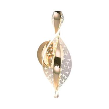 Imagem de Luminária De Parede LED Moderna Em Acrílico Preto E Dourado Para Corre