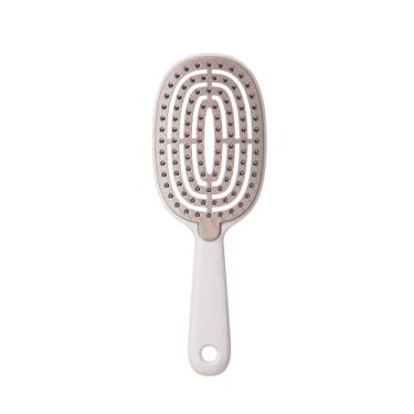 Imagem de Escova de alisamento de cabelo fofa de coroa alta para mulheres – pente autolimpante sem emaranhados com limpeza de um botão, escova antiestática para alisar e desembaraçar