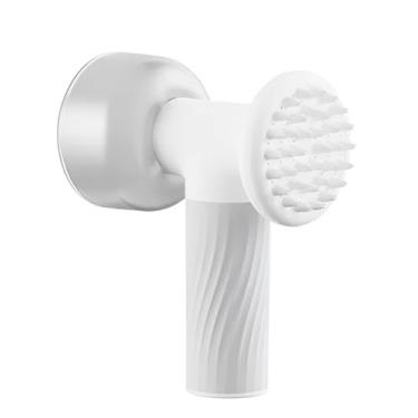 Imagem de Pente Massageador de Banho Elétrica para Pets com Dispenser, Recarregável USB, IPX6 À Prova d'água, 17x16cm, Silicone