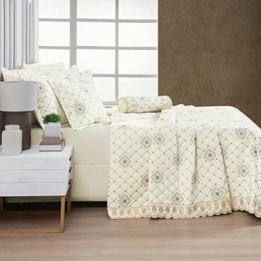 Imagem de Kit cobre leito royale queen 9 peças percal 200 fios 100% algodão - MA