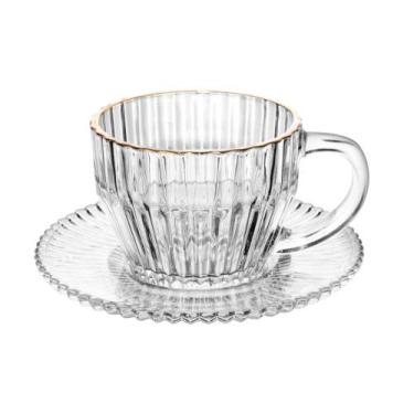 Imagem de Xícara de Chá de Cristal com Fio de Ouro Império 220ml Wolff