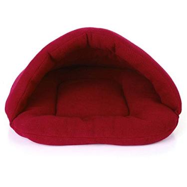 Imagem de Saco de Dormir para Cachorro Gato Filhote Quente Macio Abraçador Casa Ninho Pet Abraço Caverna Cama Confortável Forma Iglu Design Semi-Fechado Anti-Deslizante Lugar Aconchegante Pets Gostarem e Brinca