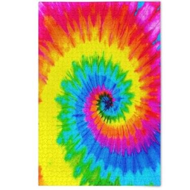 Imagem de Rainbow Colors Swirl Print Jigsaw Puzzles 1000 Pieces for Adults Fun Silly Creative Jigsaw Puzzles Animal Painting Decor, 1000 Pieces, 29.5" x 19.7"