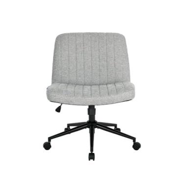 Imagem de Cadeira Escritório DT3 Dolly, Assento Extra Grande e Largo, Leisure, Penteadeira, Escrivaninha, Ceriticação NR-17, Giratória, com rodinha (Tecido, Grey)