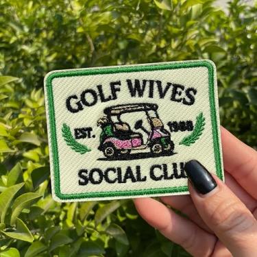 Imagem de Adesivo de clube social de esposas de golfe, 7,6 cm, presentes femininos de golfe para golfistas, passar/costurar, tecido bordado, apliques para caminhoneiros, roupas, mochila, acessórios faça você