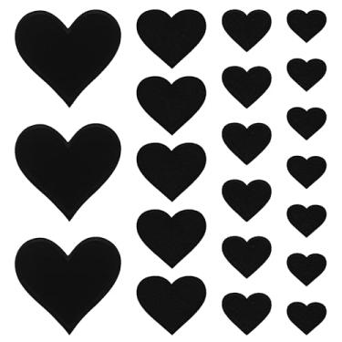 Imagem de Adesivos de coração preto, 32 peças, 4 tamanhos, aplique de coração bordado para roupas, chapéus, jeans, mochilas, conserto de jaqueta, artesanato, 3 a 7 cm