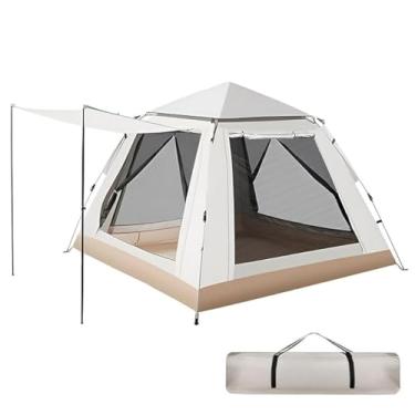 Imagem de Barraca Camping 4 Pessoas Automática Pop-up Portátil Impermeável com Malha Anti-Mosquito(Bege)