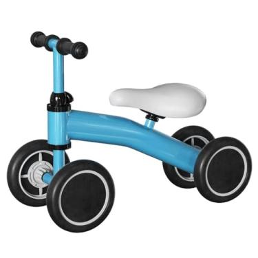Imagem de Bicicleta de Equilíbrio Infantil 4 Rodas - Andador sem Pedal, Seguro, Ajustável, Desenvolve Habilidades Motoras(AZUL)