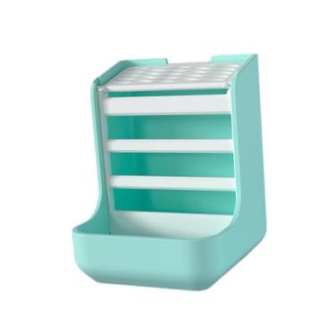 Imagem de predolo Suporte para feno para coelhos e porquinhos-da-índia, dispensador de ração compacto e anti-tombamento, ideal para pequenos animais roedores, Azul