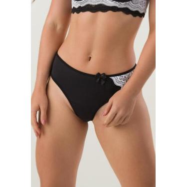 Imagem de Calcinha Fio de Microfibra E Renda - 100 Frescura Moda Íntima, GG, Pre