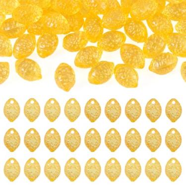 Imagem de 50 peças de contas de acrílico transparentes de limão contas de frutas contas espaçadoras divertidas para bricolage brinco pingente de limão colar pulseira fazer joias chaveiro telefone Starp