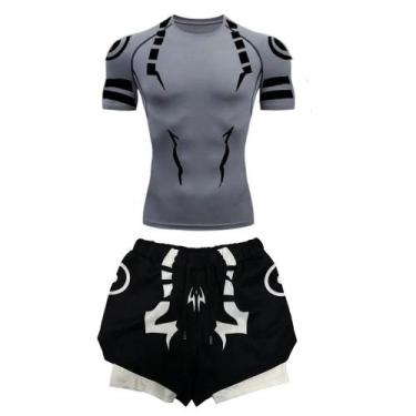 Imagem de Conjunto de Fitness Jujutsu Kaisen Masculino - Camisa 3D de Secagem Rá