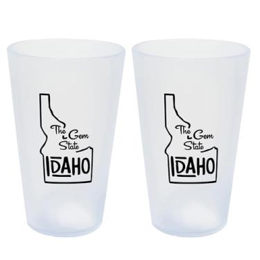 Imagem de Silipint: Copos State Pint 473 g: Pacote com 2 - Idaho - Copos de silicone para gelo, inquebráveis, bebidas quentes e frias, seguro para máquina de lavar louça-micro-ondas e forno