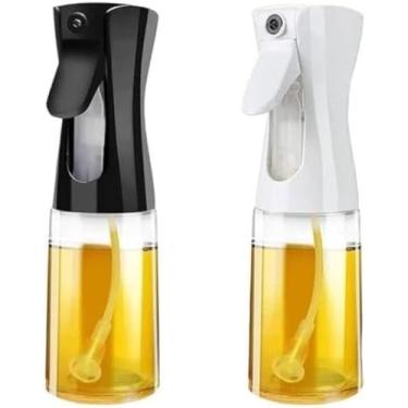 Imagem de Kit 2 Borrifador Spray para Azeite Óleo e Vinagre – Vidro Reforçado e Bocal de Plástico Pulverizador – Multiuso Cozinha Saudável - Cor: branco