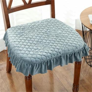 Imagem de Conjunto de 2 Almofadas Sólidas para Cadeiras, Almofadas Quadradas Antiderrapantes para Assento de Jantar com Amarras e Capa Removível, para Casa, Escritório e Restaurante