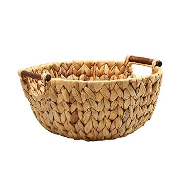 Imagem de pcagfaajmh Cestas de armazenamento de lanches, mesa de café, cestas criativas de palha de vime, cestas de frutas, alça decorativa, cestas de armazenamento, cestas de pão, cesta de piquenique de vime