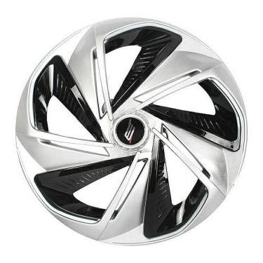 Imagem de Calota Esportiva Modelo Nitro X Aro 13 Silver Black