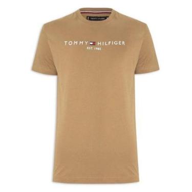 Imagem de Camiseta Tommy Hilfiger Logo Tee Masculina Caqui-Unissex