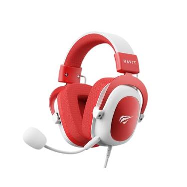 Imagem de Havit Headphone Fone de Ouvido H2002d Red, Gamer, com Microfone, Falante 53mm, Plug 3, 5mm: compatível com XBOX ONE e PS4, HV-H2002d Cor Vermelho e Branco