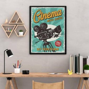 Imagem de Quadro Decorativo Cinema Retrô 45x34Cm Moldura Preta