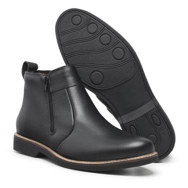 Imagem de Bota Masculina Couro Coturno Cano Baixo Reforçada-Masculino