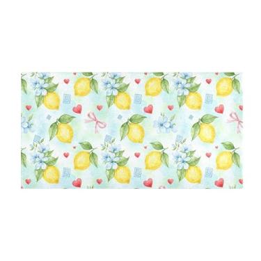 Imagem de Burbuja Tapete de corredor de pelúcia limão antiderrapante tapete de cozinha suporte de borracha para corredor, quarto, sala de estar, decoração de entrada, lavável na máquina, 51 x 99 cm