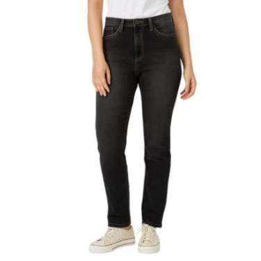 Imagem de Calça Jeans Feminina Dudalina Reta Preta Médio - 180237-Feminino