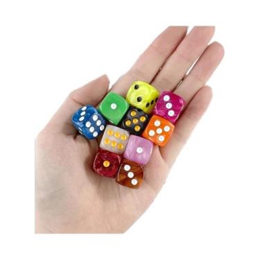 Imagem de Dado De 16mm Com Efeito Mármore D6 - 10 Peças - Acessório De Jogo, Bri