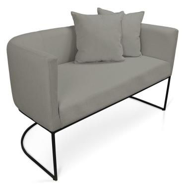 Imagem de Namoradeira 02 Lugares Linho Metálica Preto Cor Grafite