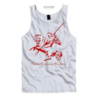 Imagem de Camiseta São Jorge Guerreiro Padroeiro Regata - BLACKCHIC, Branco, Ver