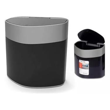 Imagem de Lixeira Cesto de Lixo Abertura Click 5l Pia Cozinha Preta - Prat-k