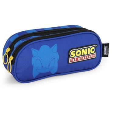 Imagem de Estojo Escolar Duplo Sonic The Hedgehog 02 Ziper Divisórias Original L