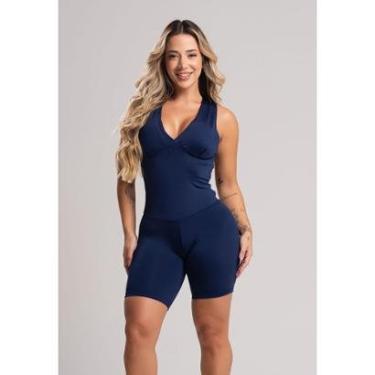 Imagem de Macaquinho Feminino Curto Bojo Suplex Estampado Fitness Academia Mvb Modas-Feminino