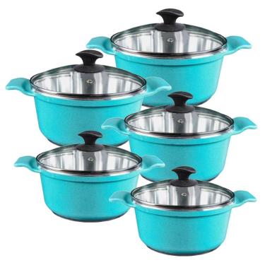 Imagem de Jogo Panelas Azul Alumínio Fundido Usinado Javali AA16a24