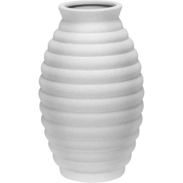 Imagem de VASO DECORATIVO ENFEITE CASA REDONDO HOME&CO CERÂMICA 30x19x19cm MARFIM