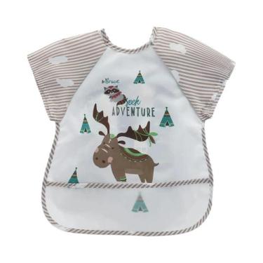 Imagem de Babador Unissex Para Bebês De 0 a 3 Anos, Estampa De Animais, Sem Mang