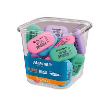 Imagem de Borracha Mercur Natural Oval Color pote com 18 unidades