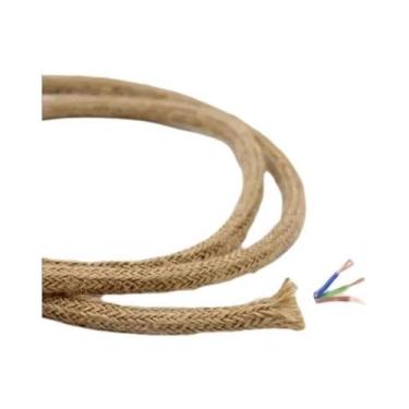 Imagem de Cabo Elétrico Trançado De Corda De Cânhamo Vintage 2 Ou 3 Vias Para Lu