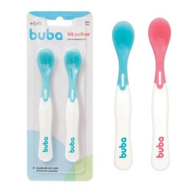 Imagem de Kit 2 Colher Termossensível Infantil Buba Rosa e Azul
