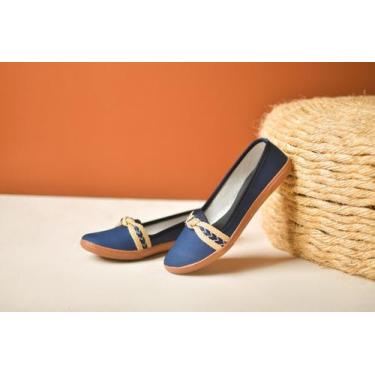Imagem de Sapatilha Feminina Casual com Laço Sapatilha moleca - mello, Marinho, 