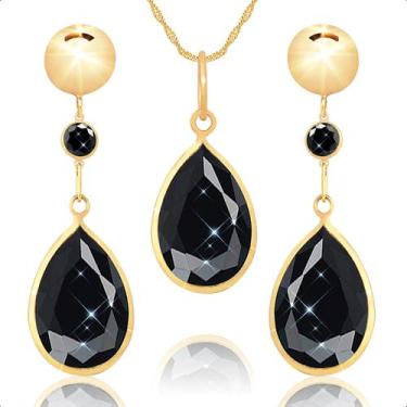 Imagem de Brinco E Pingente Em Ouro 18k Com Zircônia - Sofistgold Joias, Negra